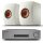 Cambridge Audio CXA81 MkII sztereó integrált erősítő + KEF LS50 Meta polcsugárzó pár, fehér