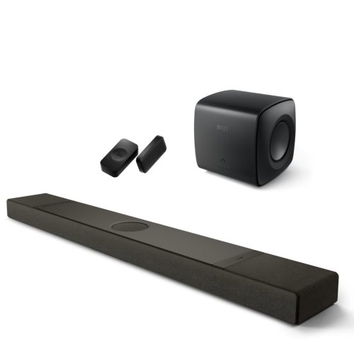 KEF XIO Soundbar (fekete) + KC62 mélyláda (fekete) + KW2 vezeték nélküli adapter