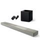 KEF XIO Soundbar (ezüst szürke) + Kube 10 mélyláda (fekete) + KW2 vezeték nélküli adapter