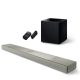 KEF XIO Soundbar (ezüst szürke) + Kube 12 mélyláda (fekete) + KW2 vezeték nélküli adapter